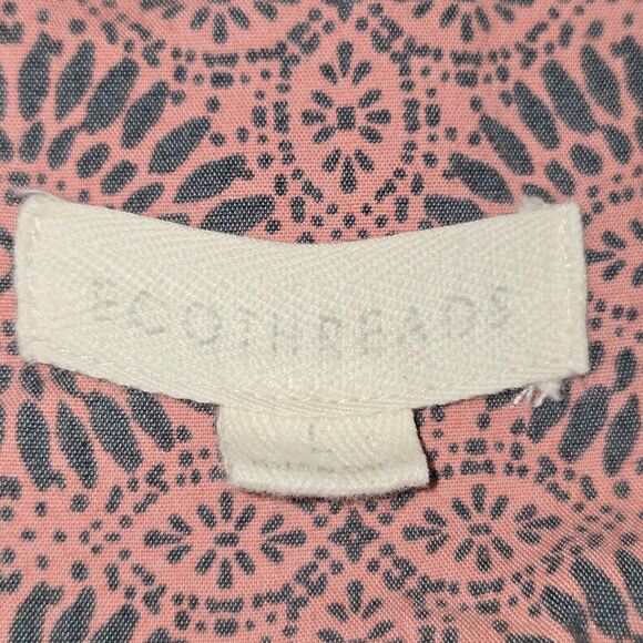 Eco Threads Womens Large Snap Up Shirt Dusty Rose Geometric Sustainable Recycled - Picture 2 of 14